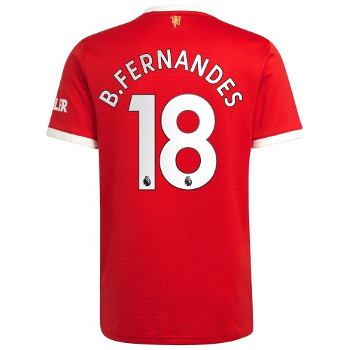 Manchester United Fodboldtrøjer Bruno Fernandes 18 Hjemmebanesæt 2021/22 Kort ærmer Manchester United Fodboldtrøjer Bruno Fernandes 18 Hjemmebanesæt 2021/22 Kort ærmer